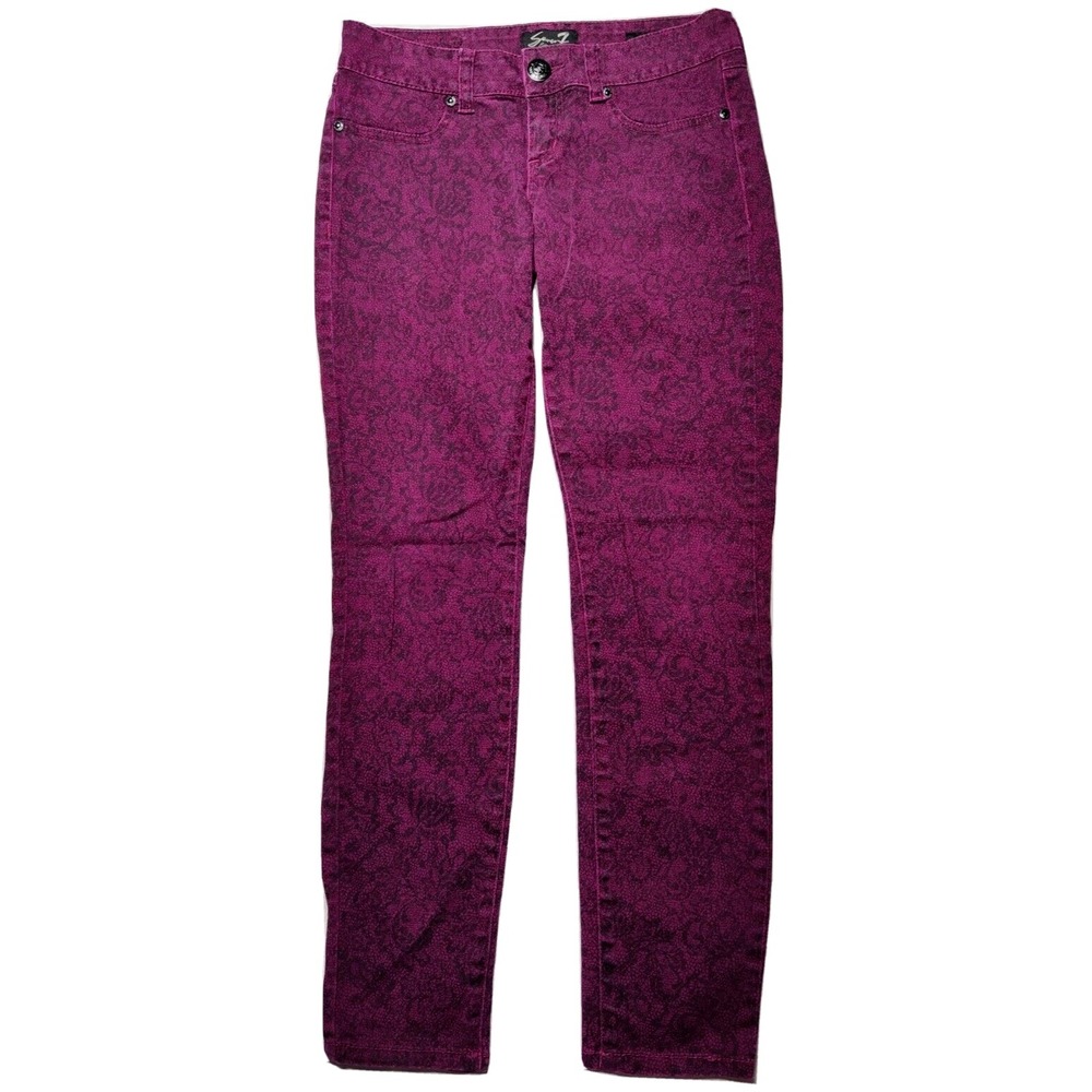 SEVEN7 Women Size 28 Hot Pink Stretch Cotton Denim Jean Leggings